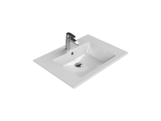 Turkuaz Seramik Etajerli Lavabo, İbiza, 71x51 cm