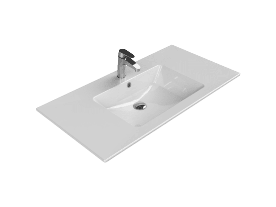 Turkuaz Seramik Etajerli Lavabo, İbiza, 101x51 cm