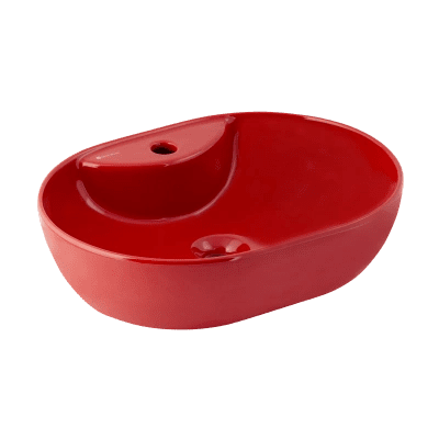 SERAMİKSAN ALTO PARLAK KIRMIZI TEZGAH ÜSTÜ LAVABO BATARYA DELİKLİ