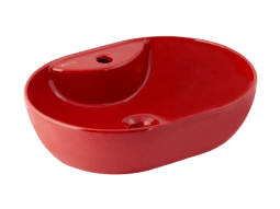 SERAMİKSAN ALTO PARLAK KIRMIZI TEZGAH ÜSTÜ LAVABO BATARYA DELİKLİ