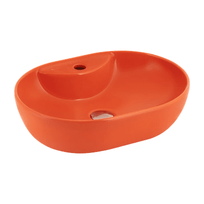 SERAMİKSAN ALTO PARLAK KOYU TURUNCU TEZGAH ÜSTÜ LAVABO BATARYA DELİKLİ