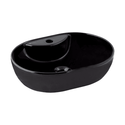 SERAMİKSAN ALTO PARLAK SİYAH TEZGAH ÜSTÜ LAVABO BATARYA DELİKLİ