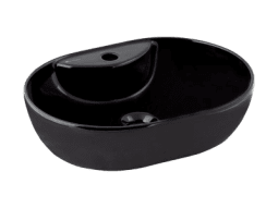 SERAMİKSAN ALTO PARLAK SİYAH TEZGAH ÜSTÜ LAVABO BATARYA DELİKLİ