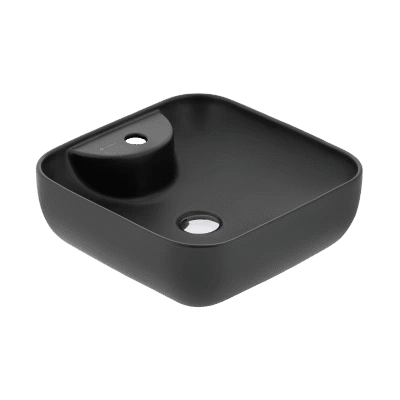 SERAMİKSAN FORM MAT SİYAH TEZGAH ÜSTÜ LAVABO BATARYA DELİKLİA