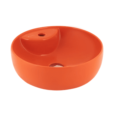 SERAMİKSAN SOLE PARLAK K.TURUNCU TEZGAH ÜSTÜ BATARYA DELİKLİ