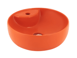 SERAMİKSAN SOLE PARLAK K.TURUNCU TEZGAH ÜSTÜ BATARYA DELİKLİ