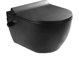 SERAMİKSAN HILL RIM-OUT MAT SIYAH MUSLUKLU ASMA KLOZET SICAK SOGUK