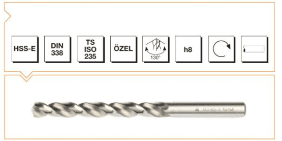 MTE HSS-E DIN 338 Silindirik Saplı Kısa Matkap Ucu - GÜMÜŞ SERİ