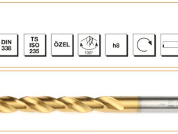 MTE HSS-E DIN 338 Silindirik Saplı Kısa Matkap Ucu - TIN KAPLAMALI