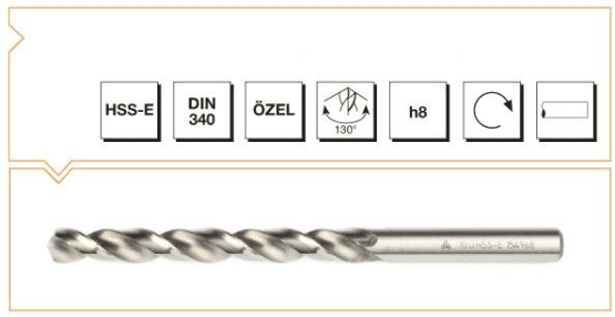 MTE HSS-E DIN 340 Silindirik Saplı Uzun Matkap Ucu - GÜMÜŞ SERİ
