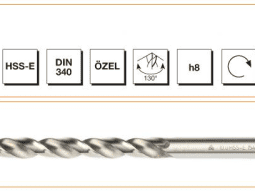 MTE HSS-E DIN 340 Silindirik Saplı Uzun Matkap Ucu - GÜMÜŞ SERİ