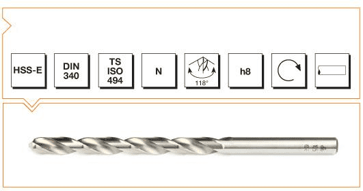 MTE HSS-E DIN 340 Silindirik Saplı Uzun Matkap Ucu