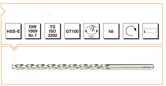 MTE HSS-E DIN 1869 -1 Silindirik Saplı Matkap Ucu - GT 100 Tipi