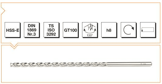 MTE HSS-E DIN 1869 -3 Silindirik Saplı Matkap Ucu - GT 100 Tipi