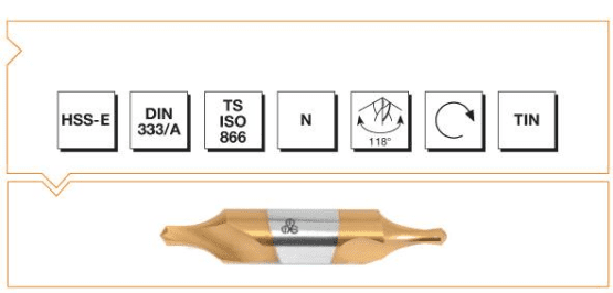 MTE HSS-E DIN 333 - A Punta Matkabı - FORM A - TIN KAPLAMALI