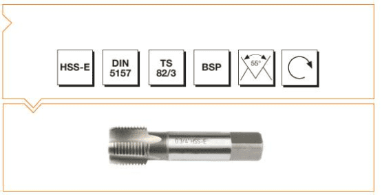 MTE HSS - E DIN 5157 Whitworth Boru Vidalı Kılavuz - Son