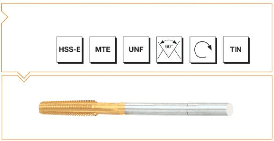 MTE HSS - E MTE Normu Yeni Nesil Somun Kılavuzu UNF Vidalı - TIN KAPLI