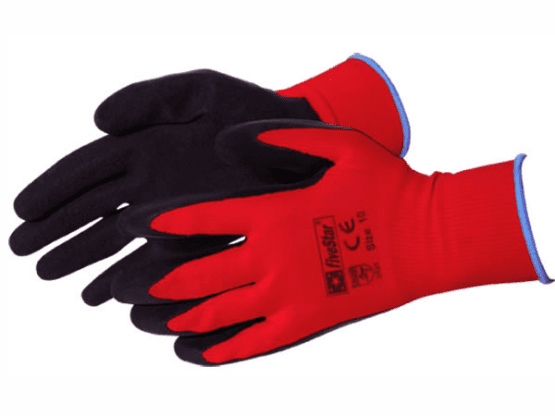 Fivestar Latex Kaplı Örme İş Eldiveni Kırmızı