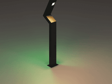 MV-1035 Alüminyum Bahçe Aydınlatması Z Model Bollard Aydınlatma 100CM