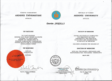 Tıp Doktoru Belgesi