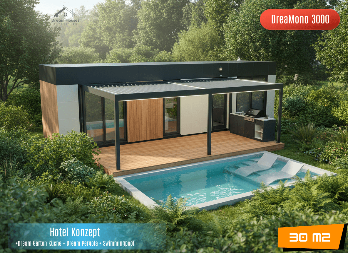 Dreamono 3000 +Dream Garten Küche + Dream Pergola + Swimmingpool
