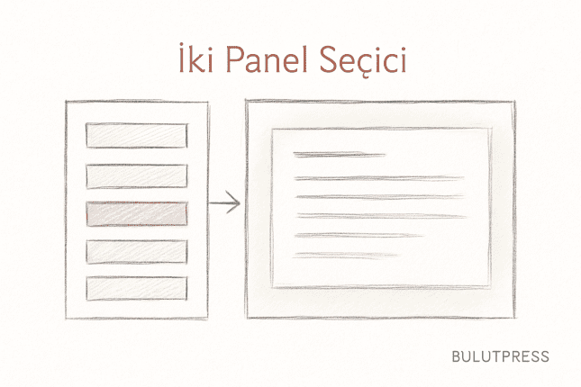 İki Panel Seçici: Liste ve Detayı Yan Yana Göstermek