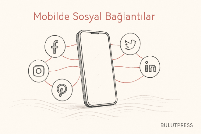 Mobil Arayüzde Paylaşım Butonu ve Sosyal Bağlantı Düzeni