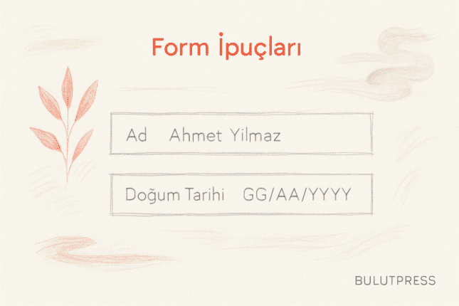 Form İpuçları: Placeholder mı, Kalıcı Yardım Metni mi?