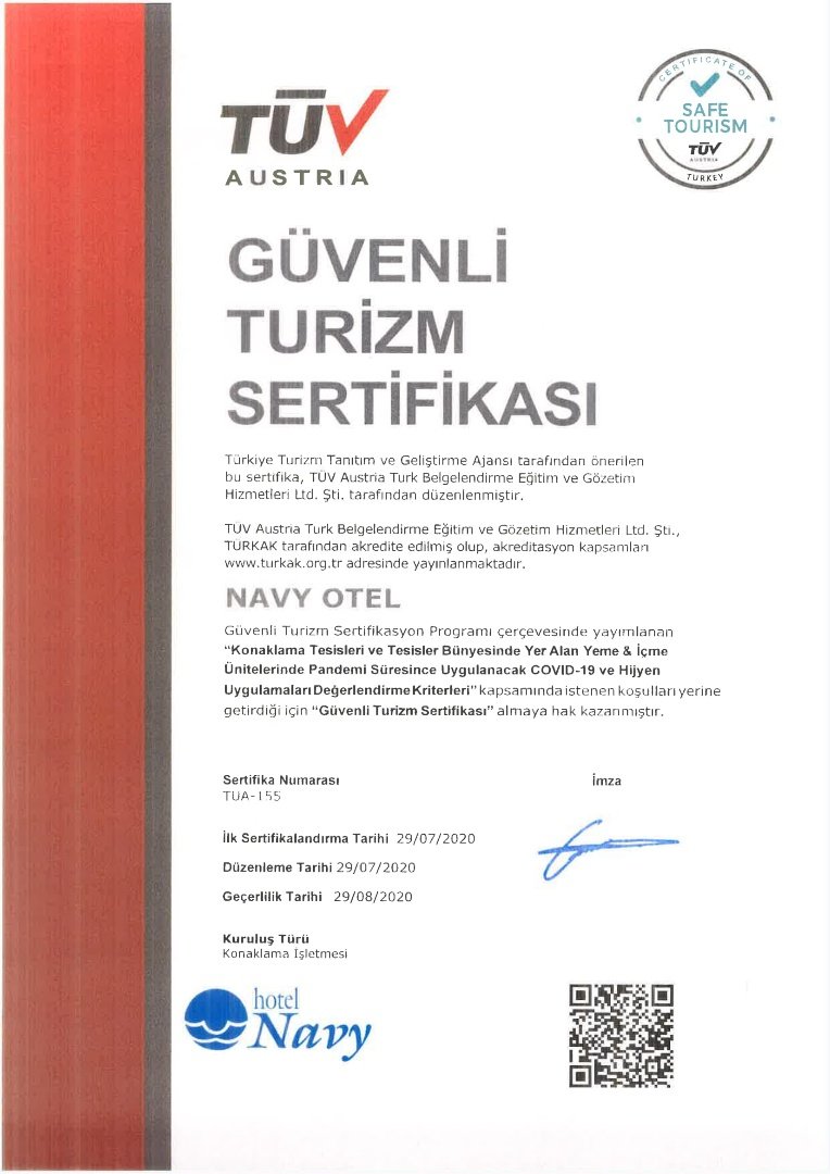 Güvenli Turizm Sertifikası