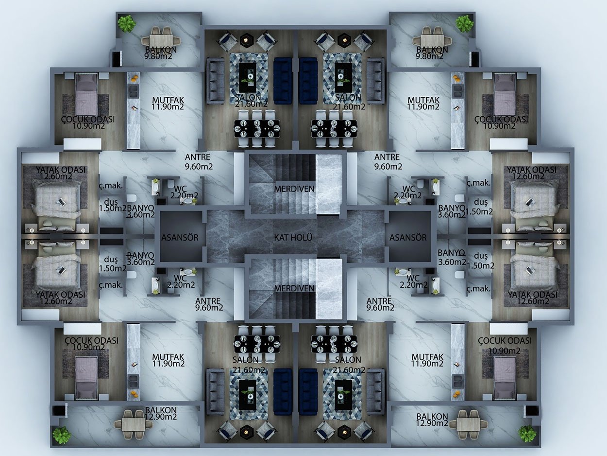 Belkıs Yaşam Konutları A Blok Dai̇re Plani