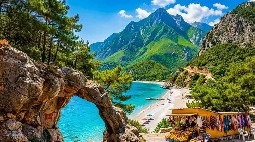 Dağ yolunda jeep safari konvoyu