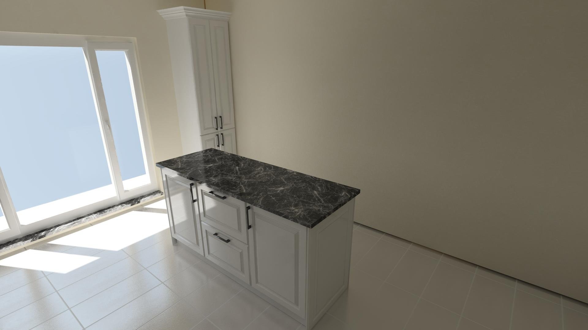 Mendeşağu İnşaat L Mutfak Ada Onay Render