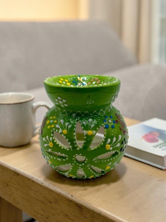 Papatyali-Acik-Yesil-Seramik-Buhurdanlik-Moderncini-3