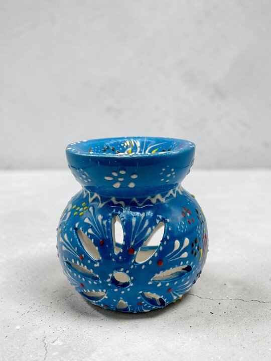 Papatyalı Teal Seramik Buhurdanlık