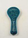 Seramik Kaşıklık Kabartmalı Teal Mavi Tasarım