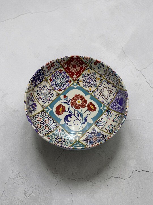 Nostaljik Çini Desenli Metal Tabak