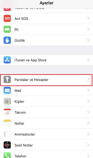 iPhone E-mail Kurulumu 1
