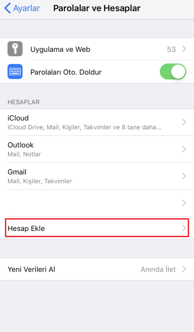 iPhone E-mail Kurulumu 2