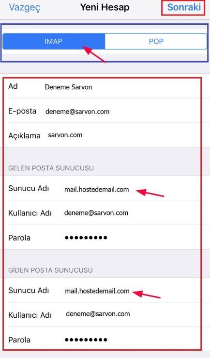 iPhone E-mail Kurulumu 6