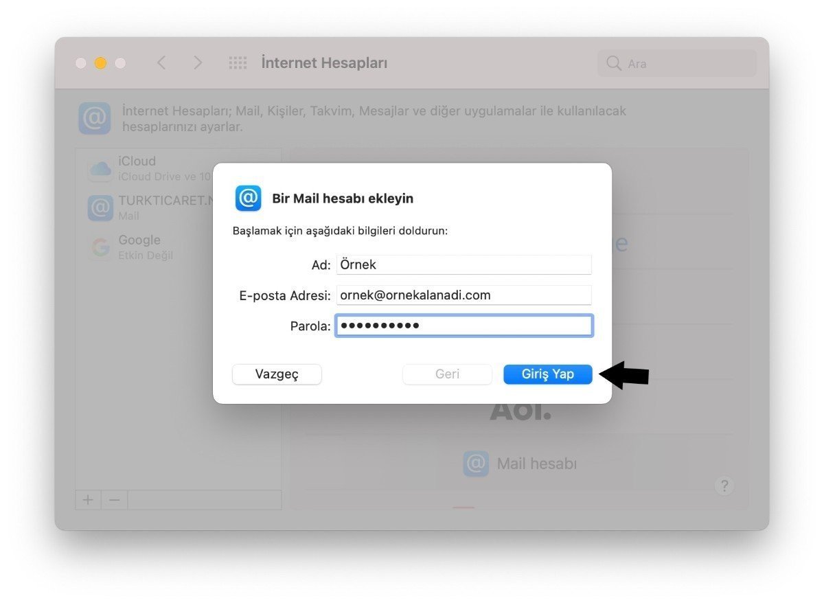 Mac Bilgisayarlarda Mail Kurulumu 2