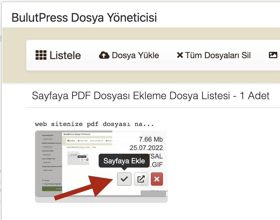 4 sayfaya ekle düğmesine tıklayın