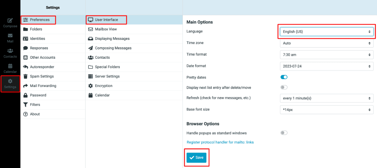 webmail türkçe arayüz nasıl yapılır