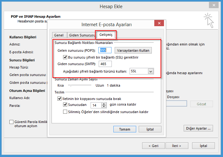 Outlook 2013 E-posta Hesabı Kurulumu 7