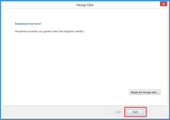 Outlook 2013 E-posta Hesabı Kurulumu 10