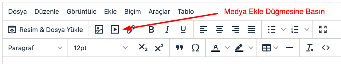Editörden medya ekle düzenle düğmesine basın