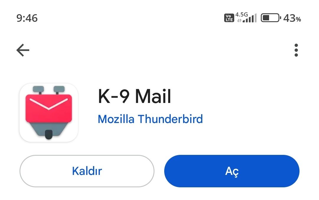 Mozilla k-9 posta uygulaması