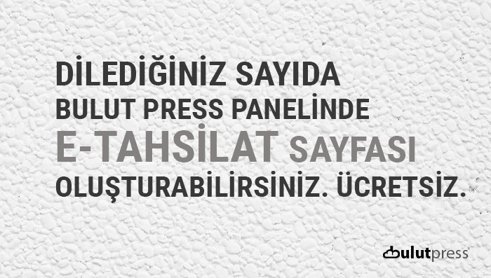 Ücretsiz e-tahsilat sistemi