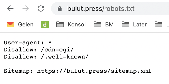 robots txt dosyasında site haritasının konumu