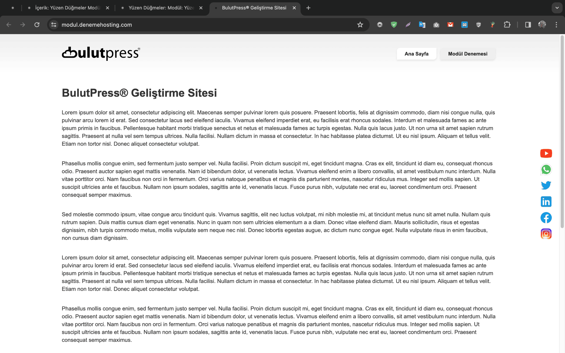 Yüzen düğmeler sayfa içinde nasıl görünür