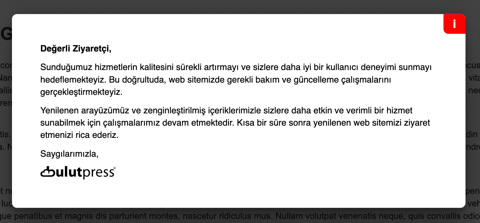 bekletme bakım modülü nasıl görünür